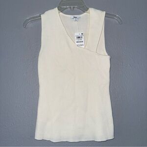 Bar III Etheral Glamour Women's  M Sleeveless Top Ivory Summer Vacation